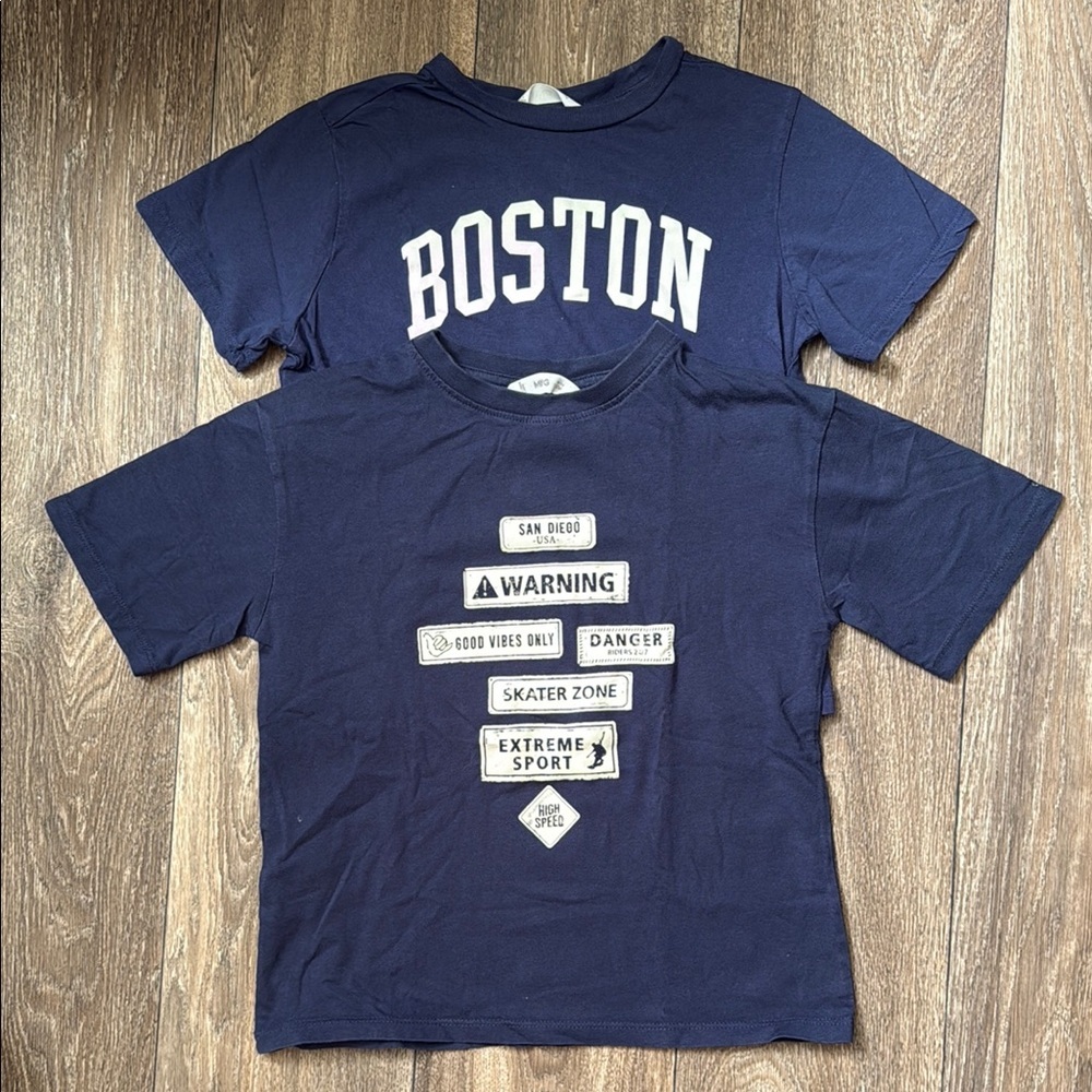Mango Boys Navy Blue Kids T-Shirt Set Size 7-8